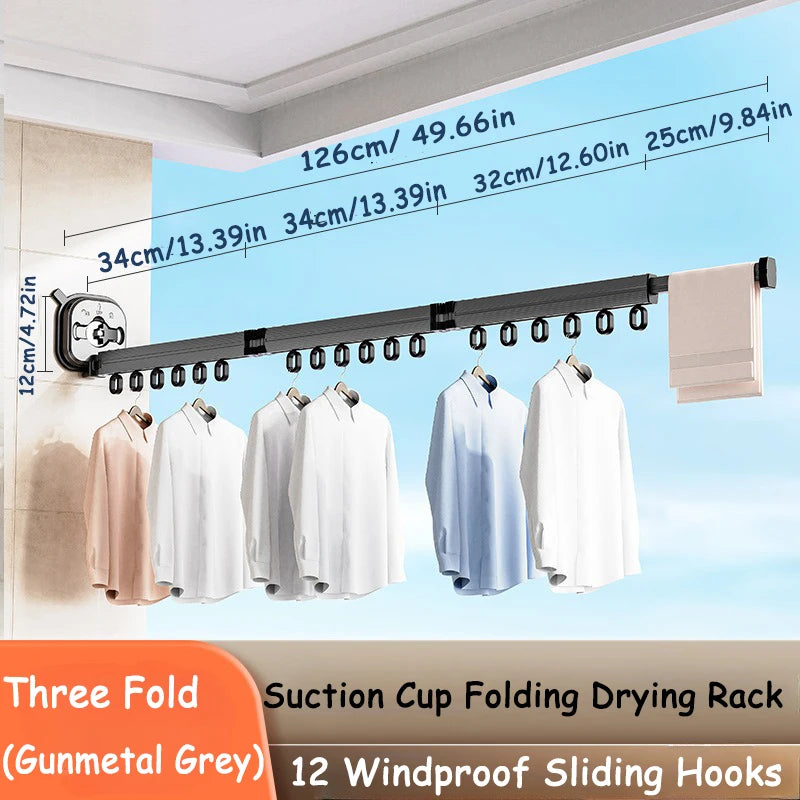 Retractable Clothes Drying Rack,Space-Saver,Collapsible Drying Racks for Laundry Room,Wall Mounted Clothes Hanger Rack