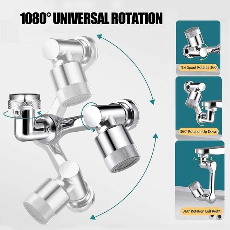 1080° Swivel Stainless Steel Faucet Extender – Dual-Mode Water Tap Sprayer & Universal Aerator