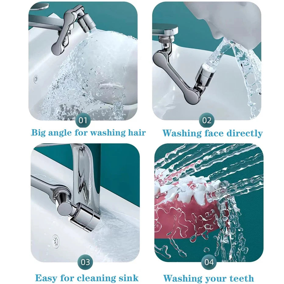 1080° Swivel Stainless Steel Faucet Extender – Dual-Mode Water Tap Sprayer & Universal Aerator