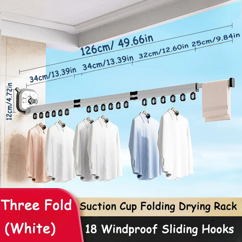 Retractable Clothes Drying Rack,Space-Saver,Collapsible Drying Racks for Laundry Room,Wall Mounted Clothes Hanger Rack