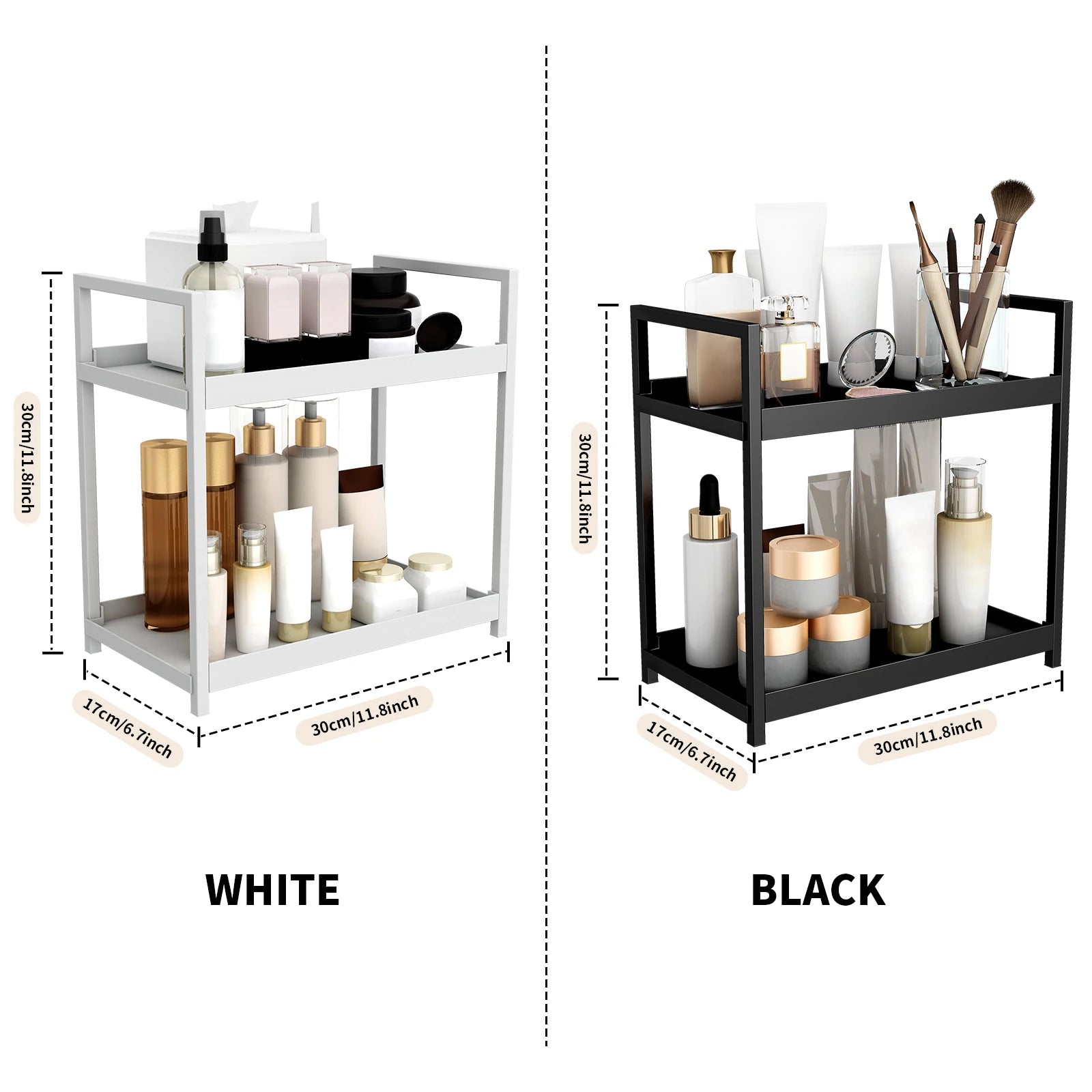 2 Tier storage rack, cosmetics rack, bathroom vanity organiser, Multiple Use