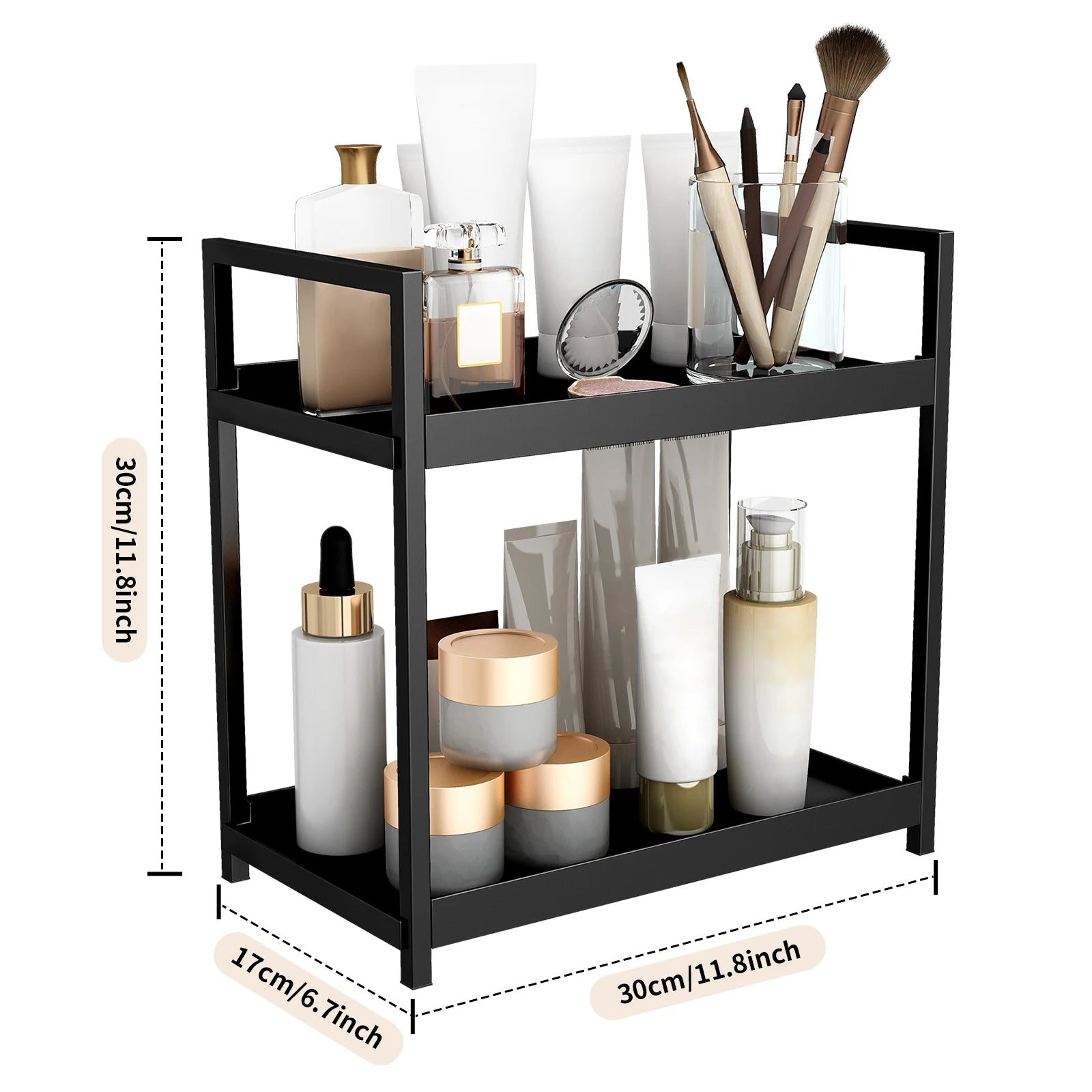 2 Tier storage rack, cosmetics rack, bathroom vanity organiser, Multiple Use