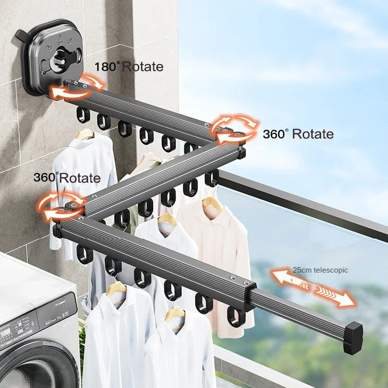 Retractable Clothes Drying Rack,Space-Saver,Collapsible Drying Racks for Laundry Room,Wall Mounted Clothes Hanger Rack