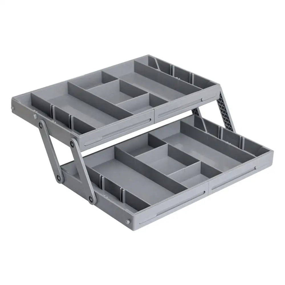 2/3 Tier Drawer Organizer Multi Level Collapsible Expandable Desk Organizer Trays Kitchen Gadgets Utensils, Vanity, Makeup