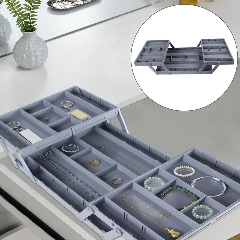 2/3 Tier Drawer Organizer Multi Level Collapsible Expandable Desk Organizer Trays Kitchen Gadgets Utensils, Vanity, Makeup