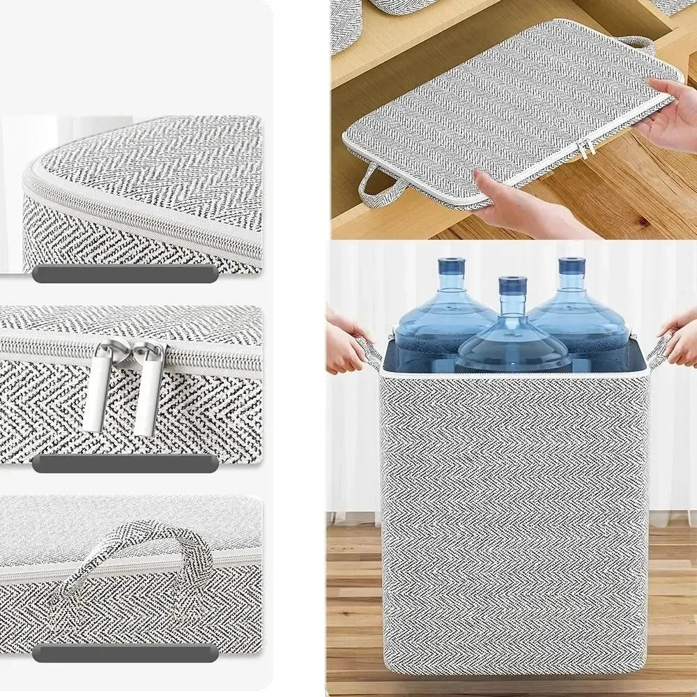 Large Capacity Storage Bag Wardrobe Organisers, Foldable Cube Storage Organiser For Large Size Quilts, Clothing Storage, etc