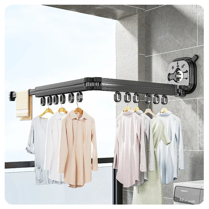 Retractable Clothes Drying Rack,Space-Saver,Collapsible Drying Racks for Laundry Room,Wall Mounted Clothes Hanger Rack