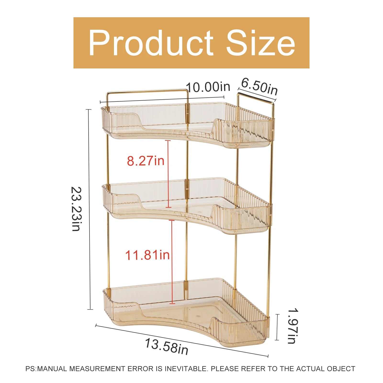 Makeup Storage Shelf Multi-function Bathroom Accessor Large Capacity 3-layer Lipstick Perfume Skincare Corner Rack