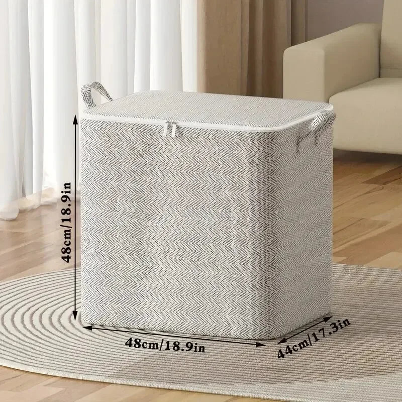 Large Capacity Storage Bag Wardrobe Organisers, Foldable Cube Storage Organiser For Large Size Quilts, Clothing Storage, etc