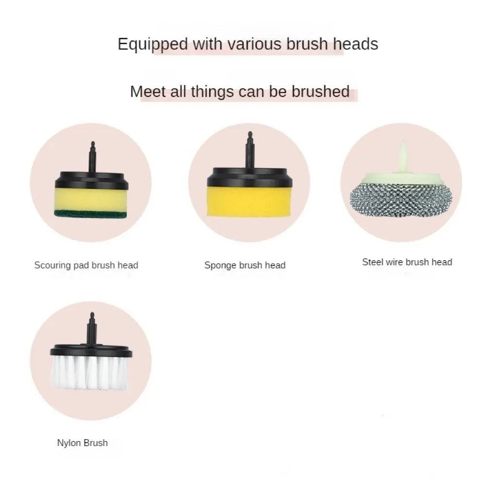 4 In 1 Electric Cleaning Brush Multi-Functional Cleaning Cloth Brush Household Automatic Handheld USB Charging Kitchen Bathroom