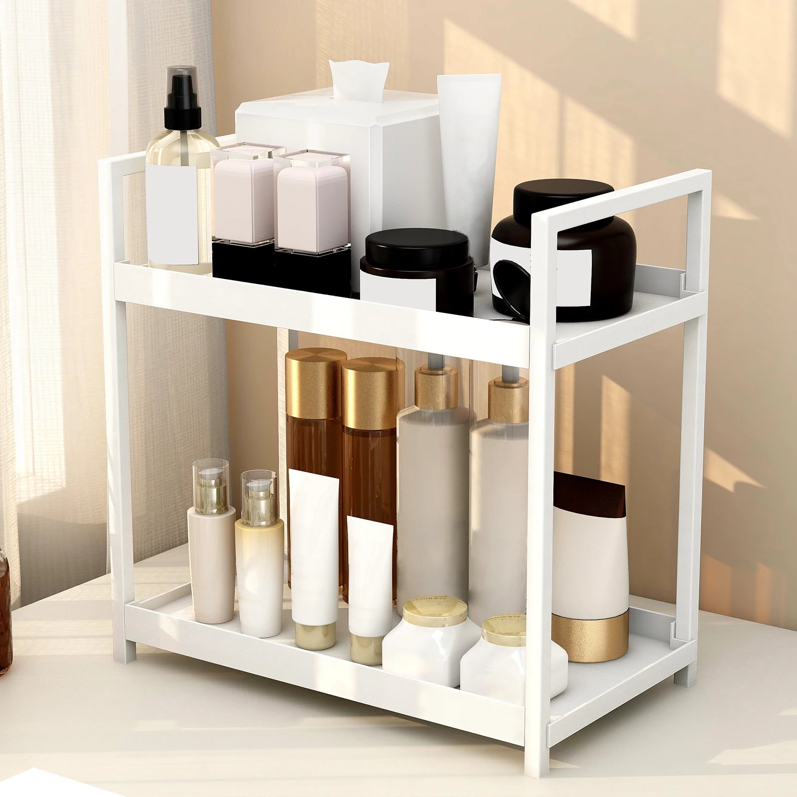 2 Tier storage rack, cosmetics rack, bathroom vanity organiser, Multiple Use